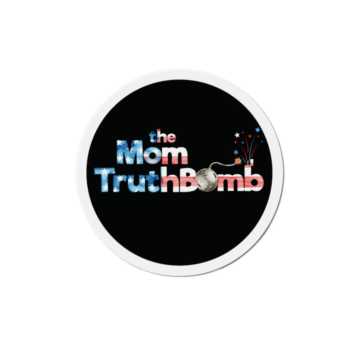 the Mom TruthBomb Stars and Stripes Die-Cut Magnet
