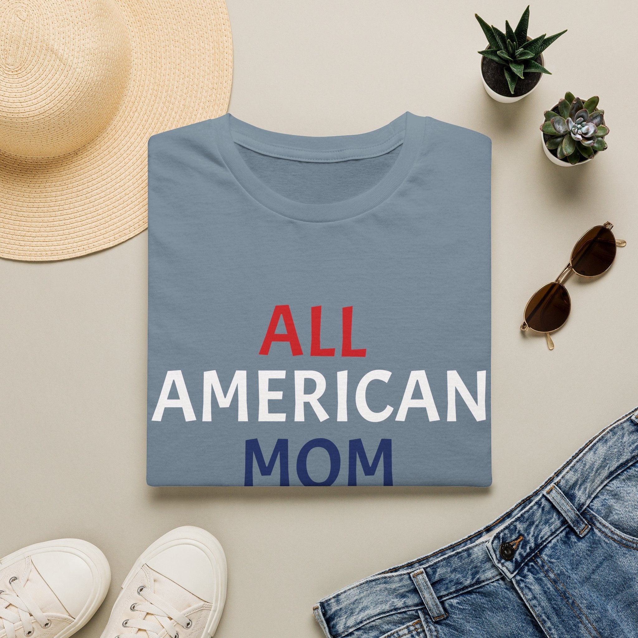 All American Mom - Unisex Softstyle T-Shirt