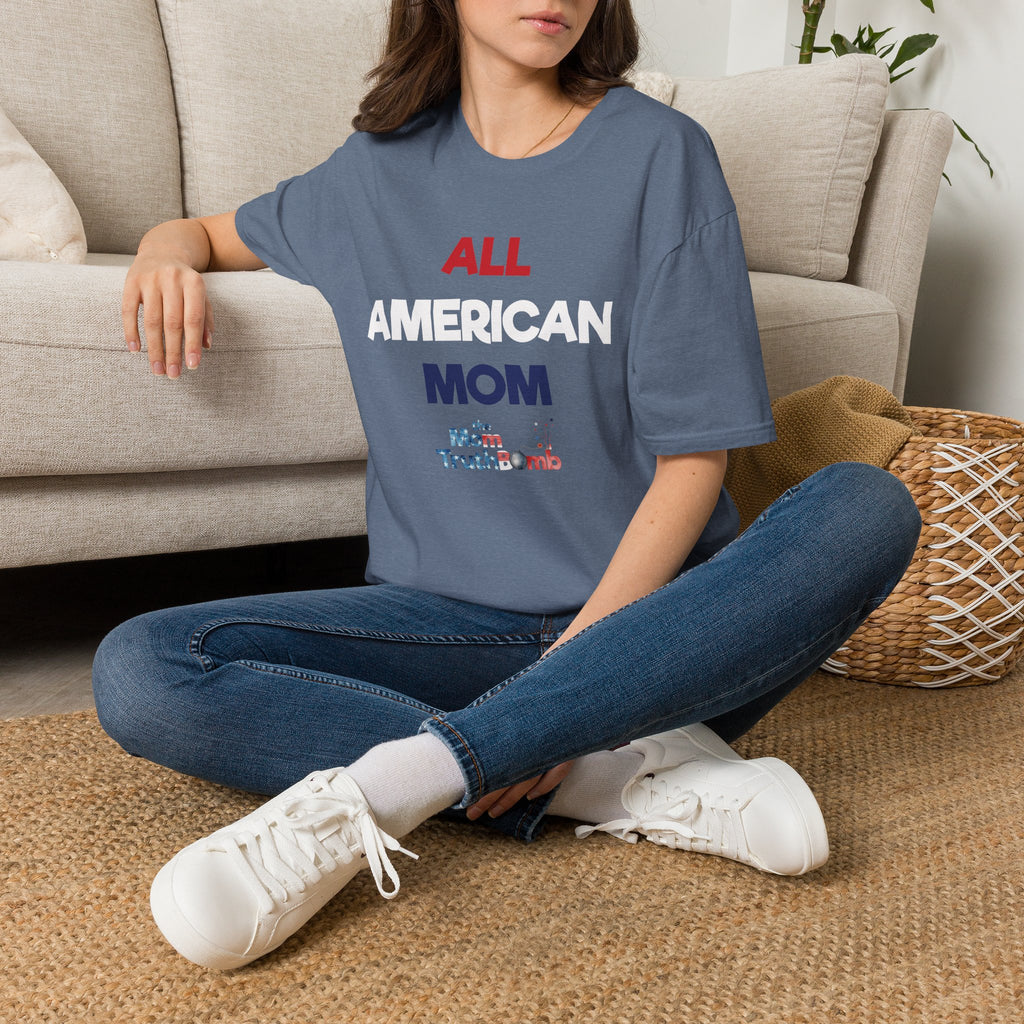 All American Mom, Stars and Stripes Logo - Unisex Softstyle T-Shirt